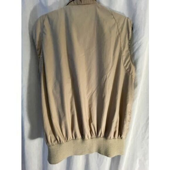 Vintage Windbreaker Vest *Like Members Only-Private Club-Khaki Sleeveless Large - Picture 6 of 7
